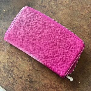 Vibrant Pink Zip-Around Wallet